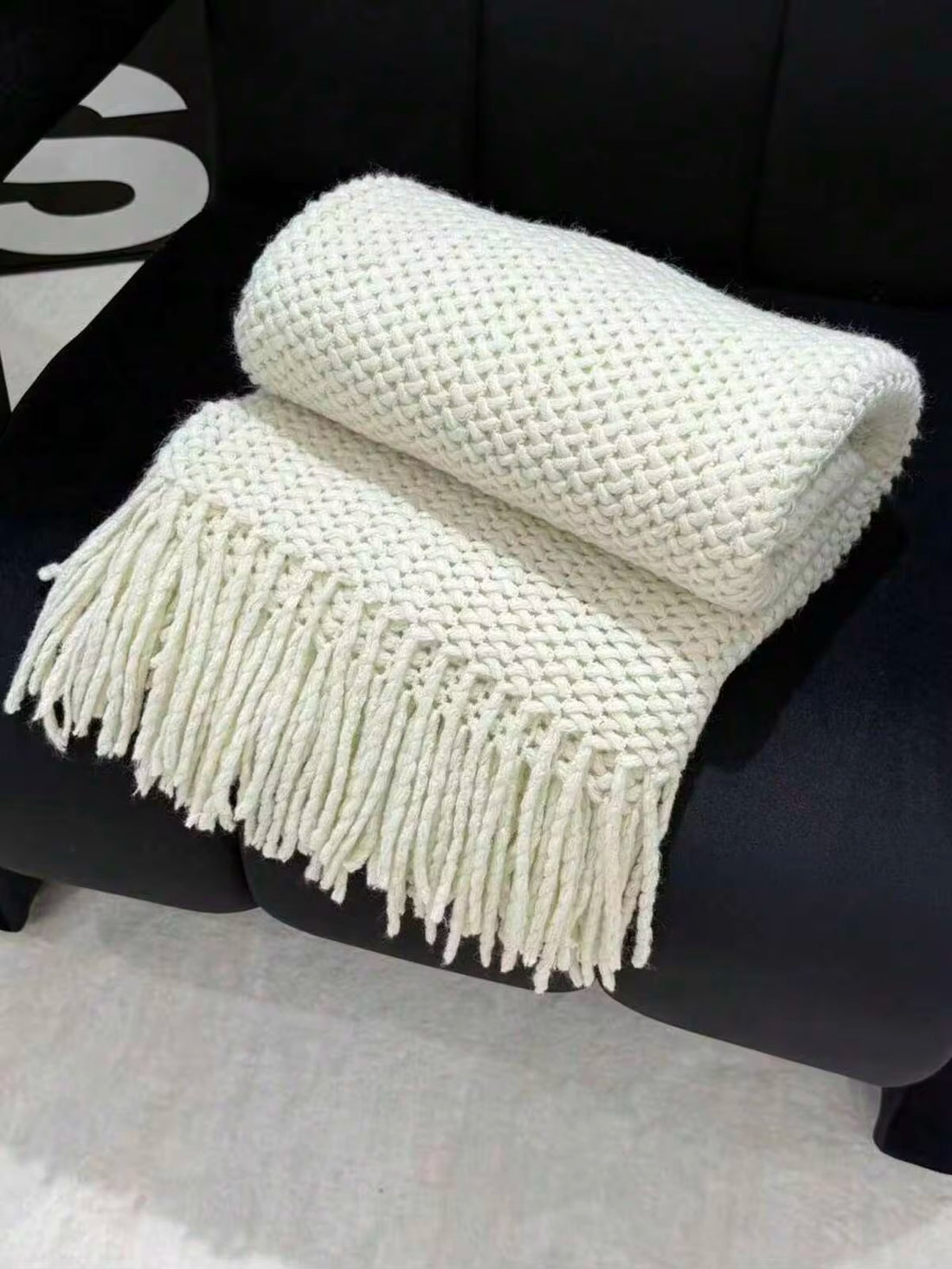 1 Diamond Grid Textured Knit Throw Blanket, Soft And Comfortable, Suitable For All Seasons, Suitable For Sofa, End Of Bed, Travel, Home Decor - Mixed Color Geometric Pattern, Acrylic Fabric